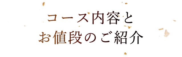 コース内容とお値段のご紹介